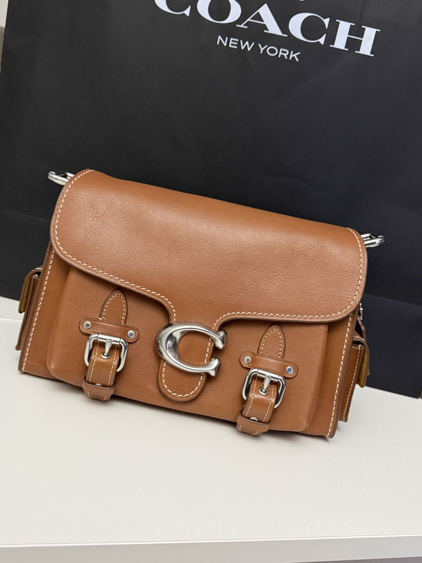 Coach Western Tabby Silver/Burnished Amber CT721 Soft Leather Satchel