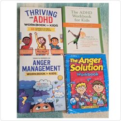 Set of 4 Children's Mental Health & Behavioral Workbooks (ADHD & Anger Management)