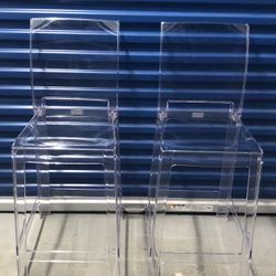 2 Ghost Counter Stool with Square Back 