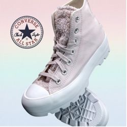 Converse Chuck Taylor Lugged Sherpa High-Top Sneaker, Blush - Women's 9, NWOT