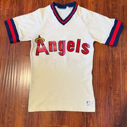 California Angels Vtg 80’s Sand Knit MLB Baseball Jersey #44 Women Sz Small Read