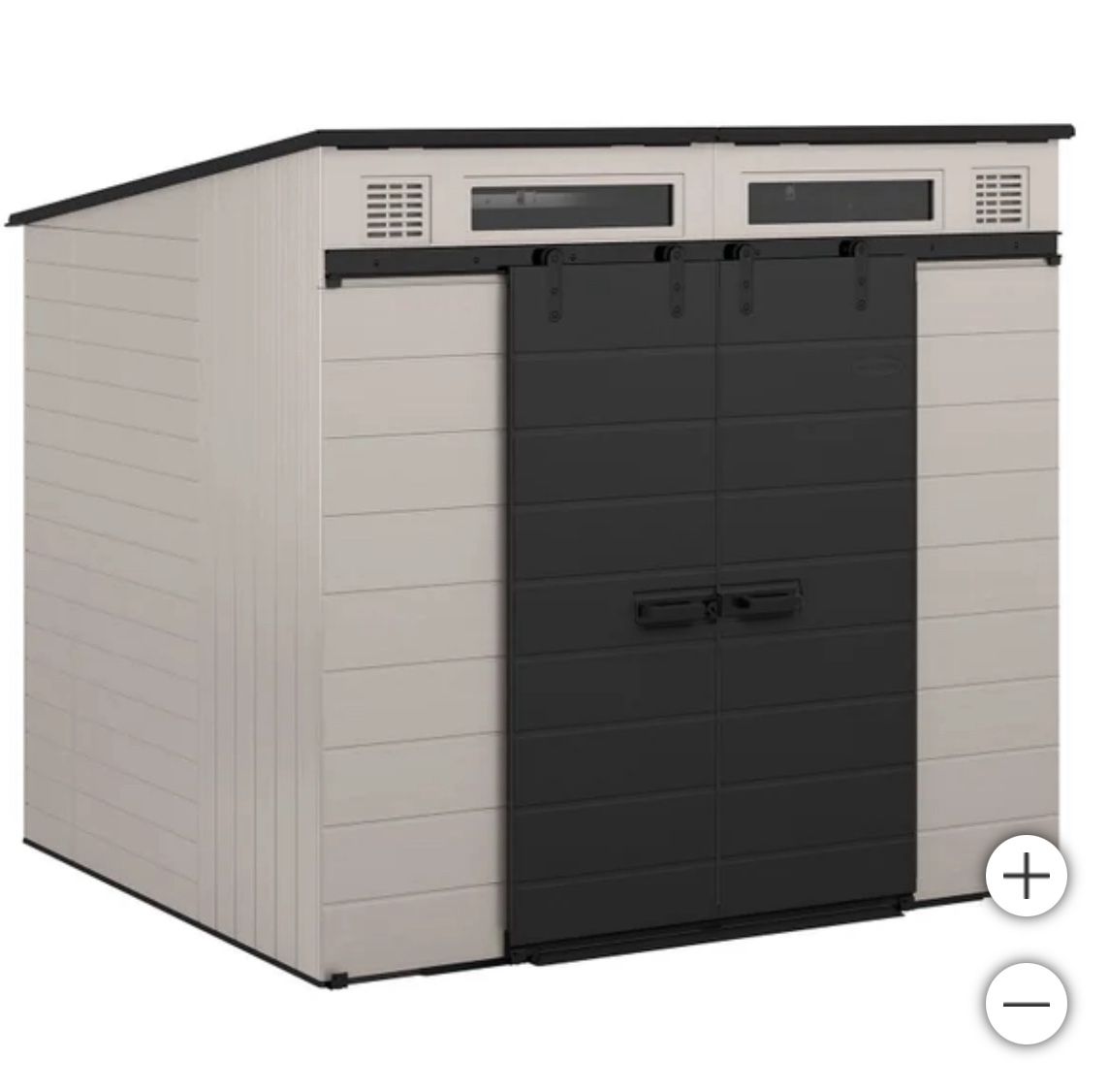 New Suncast Modernist 8’x7’ Dual Barn Door Storage Shed