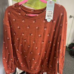 BRAND NEW - Cat & Jack - Cozy Pullover Sweatshirt – Orange/Size L (10/12)