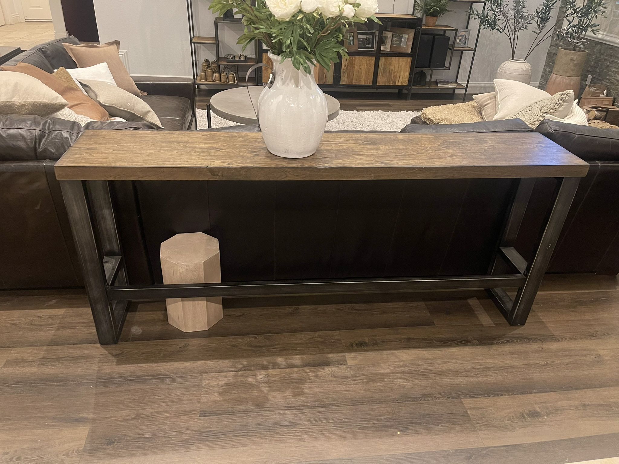 Brown High Console Table