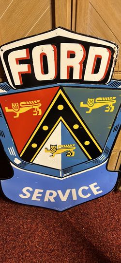 Double-sided porcelain Ford service sign