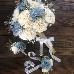 Wood Flowers Bouquet Set