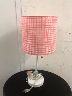 Small pinkish peach lamp. For side table or desk or entry table.
