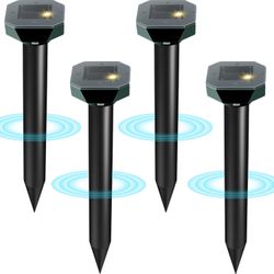 Snake & Mole & Rabbit & Skunk Repellent Solar Powered, 2026 Upgraded Ultrasonic Deterrent, IP65 Waterproof, Gopher Groundhog Chipmunk Raccoon And Vole