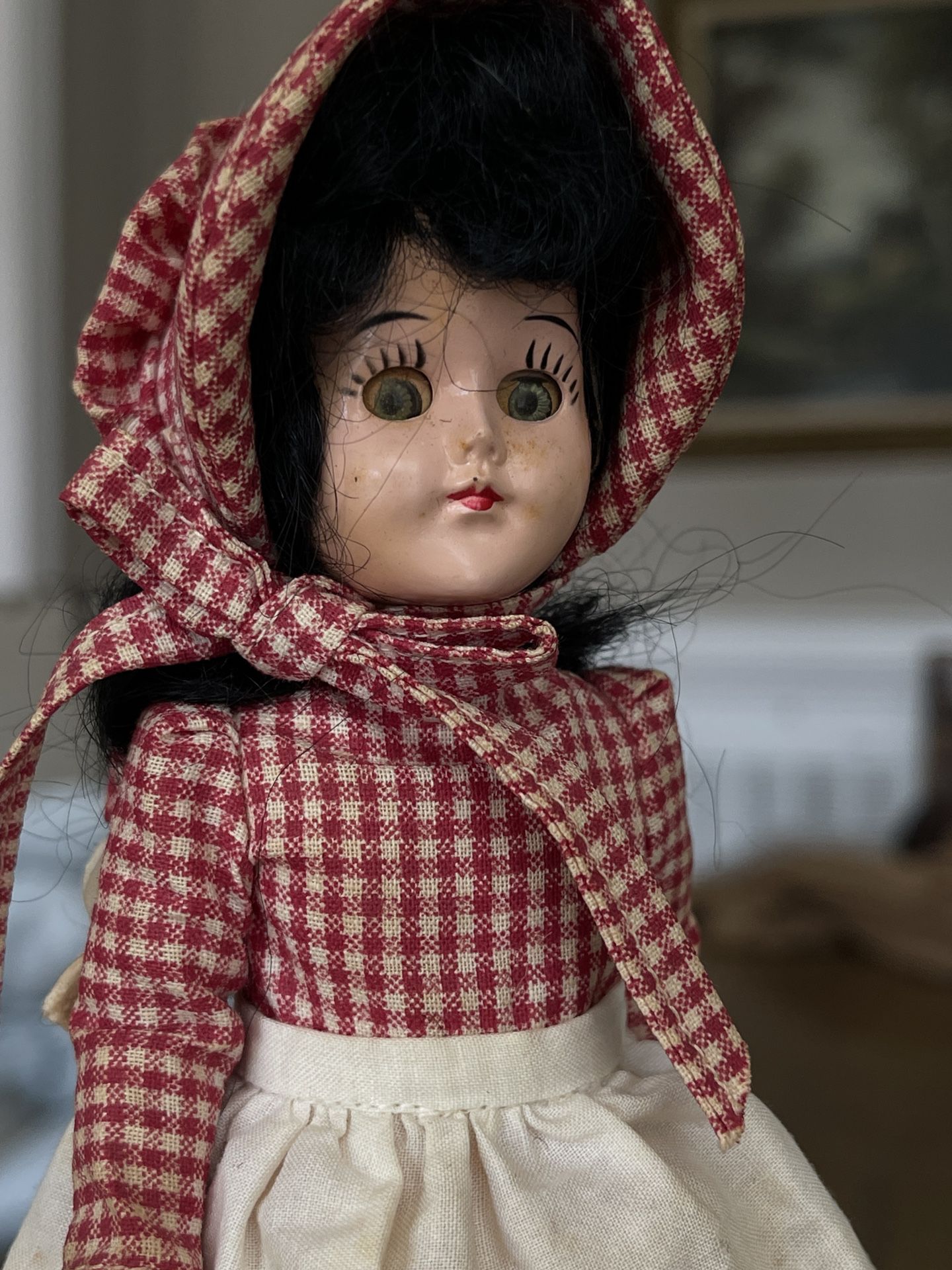 Vintage Doll with Moveable Eyes 7 1/2 in
