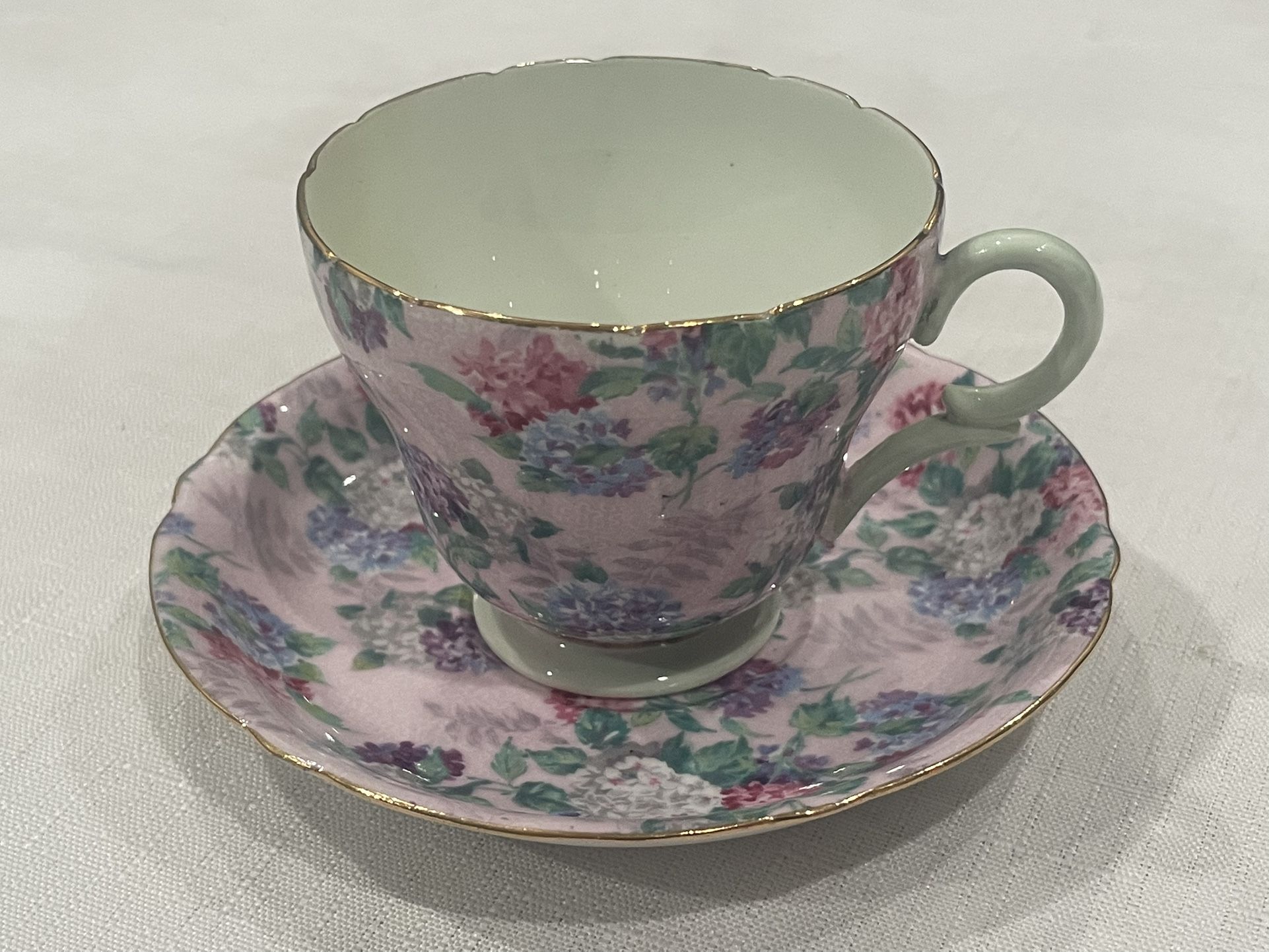 Shelley Pink Summer Glory Chintz Tea Cup and Saucer with...