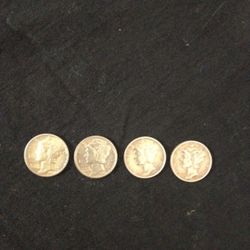 4 Lots mercury dimes 
