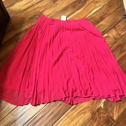 Women’s A New Day Bright Barbie Pink Pleated Skirt. New! Size xl
