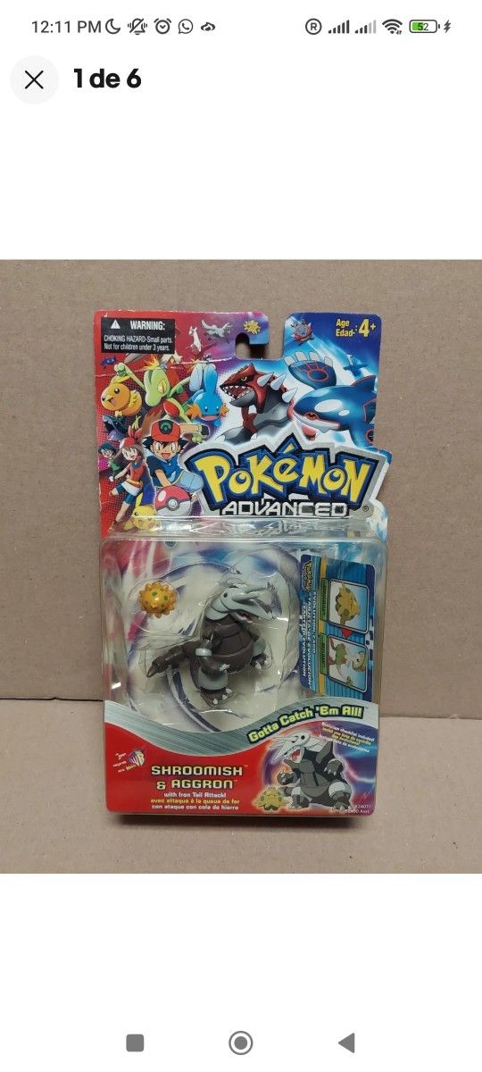 Pokemon Advanced Shroomish & Aggron figure pack made by HASBRO in 2003.