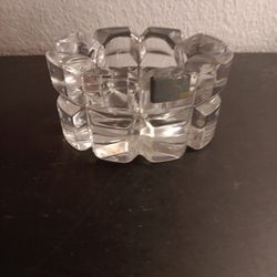 GORGEOUS NEW Mikasa Crystal 4" Oval Candle Holder.
