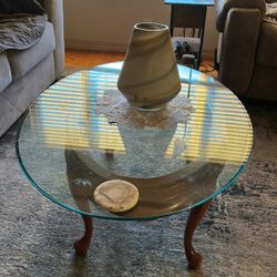 Heavy Glass Table Few Scratches In The Bottom, But Otherwise In Very Good Shape