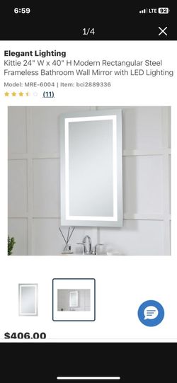 Glass Mirror with LED Lighting Rectangular Aluminum Frameless Bathroom Wall. Not Plástic Real Glass