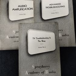 Vintage 1954 Sprayberry Academy of Radio electronic repair guides, TK-2-TK-15