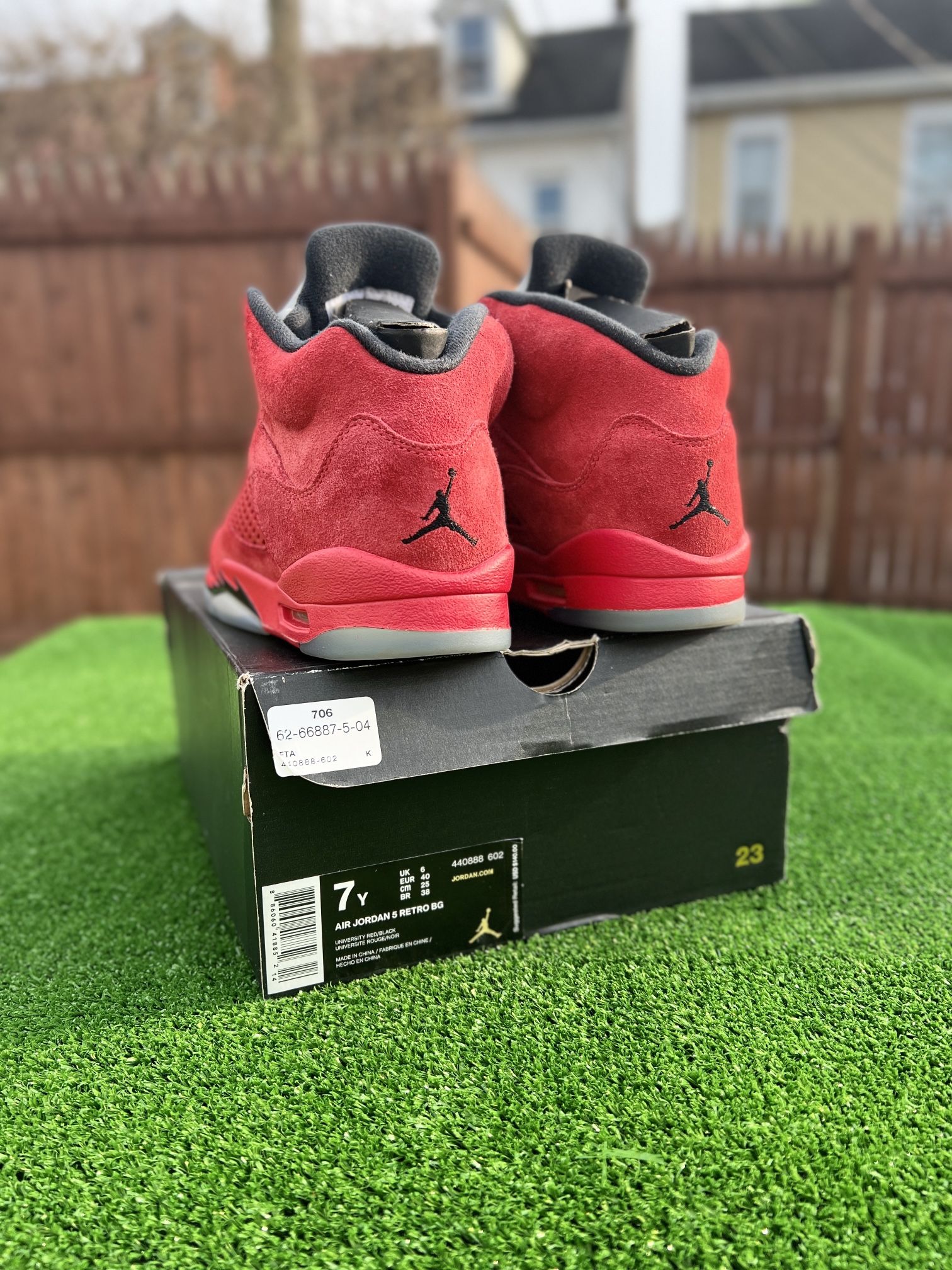 Air jordan 5 deals retro bg red suede