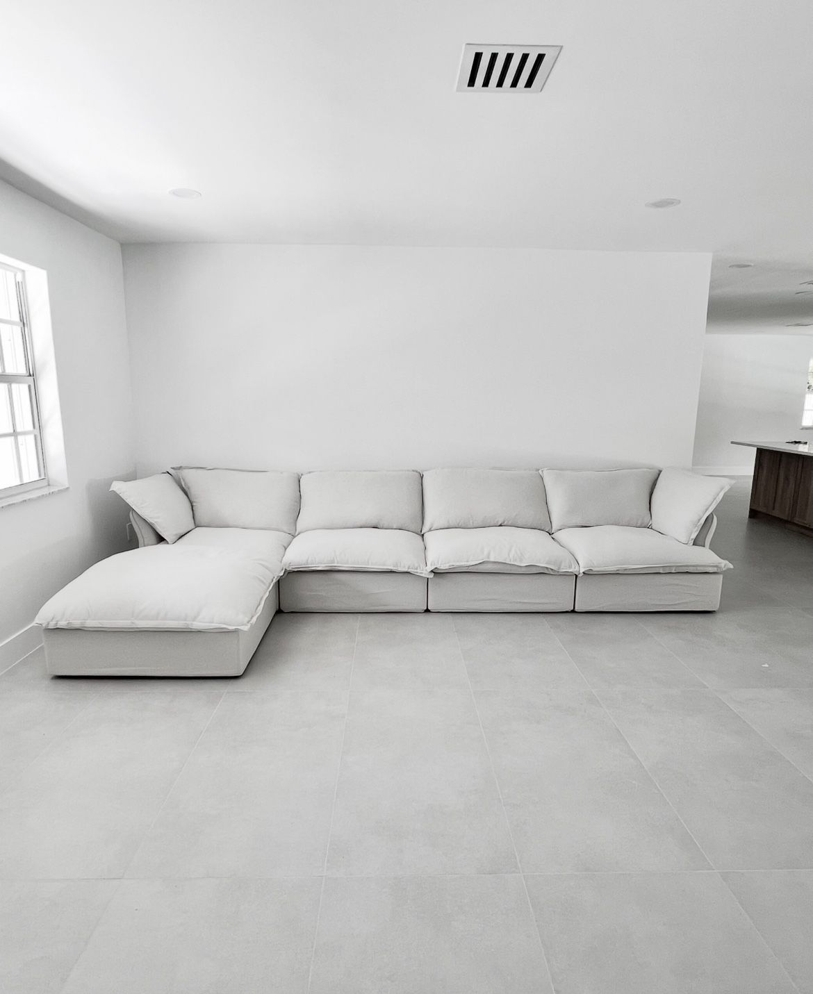 Bright White Cloud 5 Pc Sectional (New In Boxes)