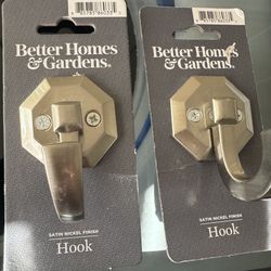 Better Homes & Gardens Single Prong Hex Hook Satin Nickel Finish