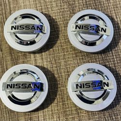 Nissan Silver Wheel Center Caps