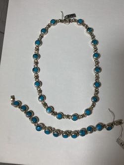 Silver And turquoise bracelet Only
