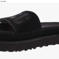 UGG Women's Laton Slide Sandal, Black, 8 (New)