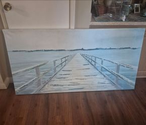 Large Canvas Pier Painting Wall Art