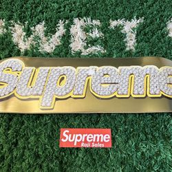 Supreme Bling Box Logo Skate Deck Gold