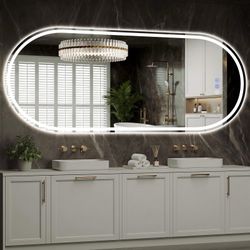 New Frameless 65” Oval LED Bathroom / Vanity Mirror