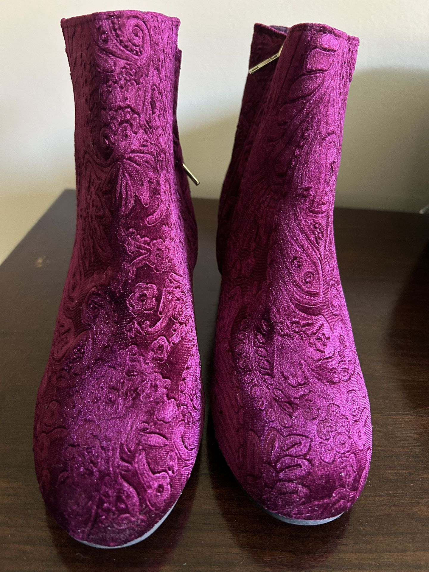 Velvet Fuchsia Boots 