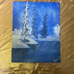 Icy Pines Painting For Sale 