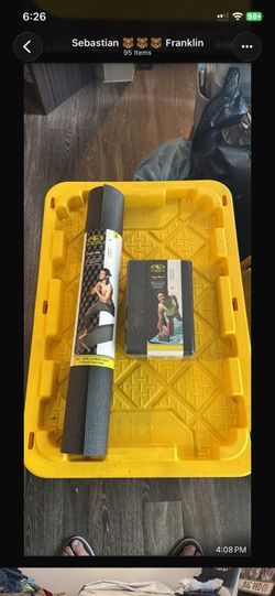 Yoga mat and block