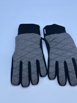 Gray and Black Quilted Gloves