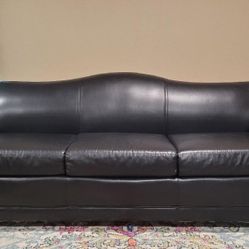 Black Leather Couch 