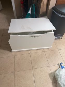 White wooden costume trunk