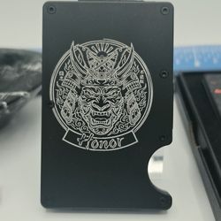 Cardwallet w Cash clip Custom Engraving of Your Choice On All My Items!