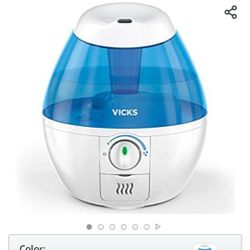 Vicks Mini Filter-Free Cool Mist Humidifier, Small Room, .5 Gallon Tank, Blue – Visible Mist Small Humidifier for Bedrooms, Baby Nurseries and More, W