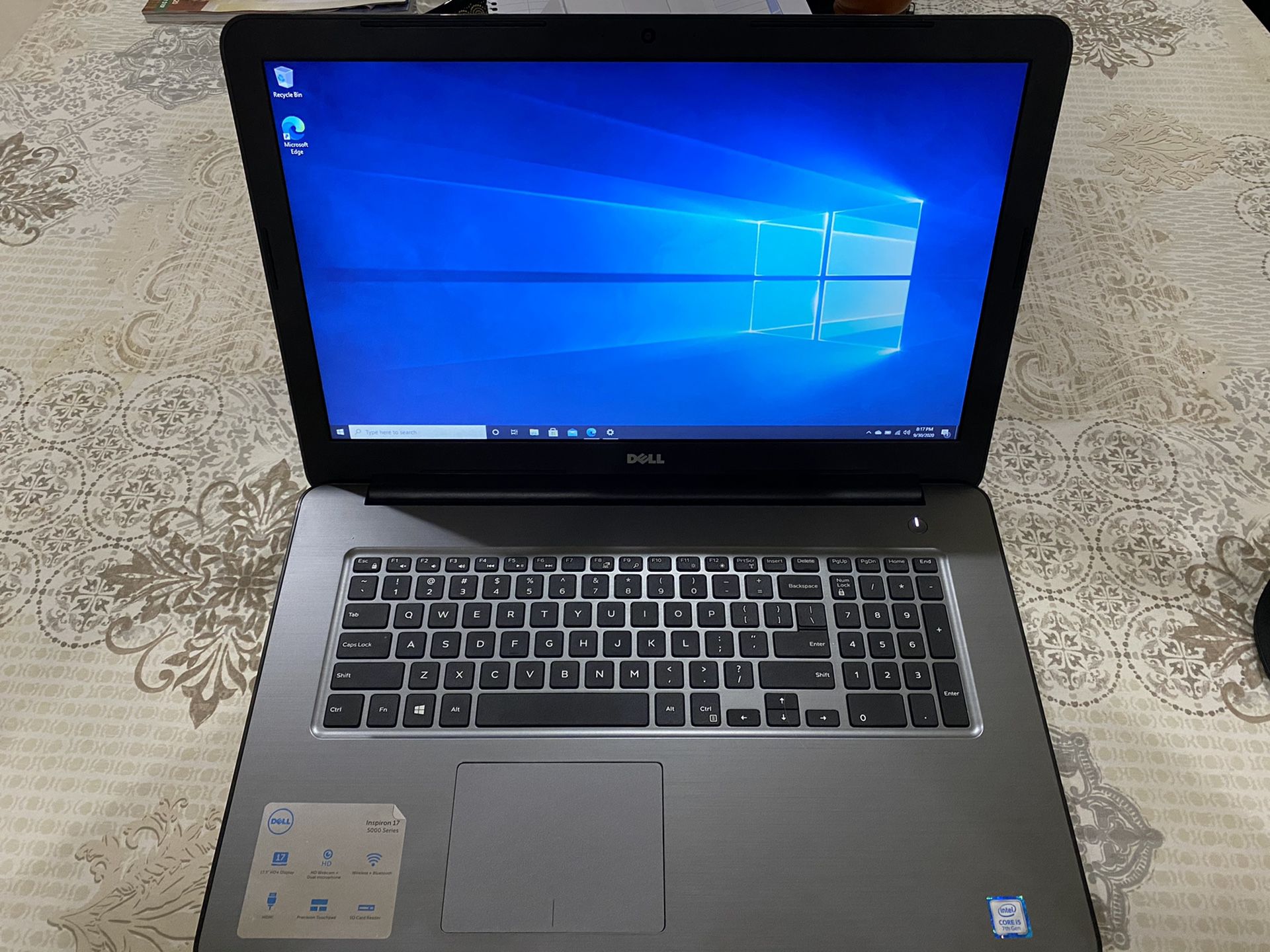 Dell Inspiron 17 5000 series i5 laptop for sale.