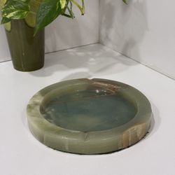 Cenicero de ónix verde vintage