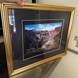 Vintage Grand Canyon Art Work Print Framed Picture 