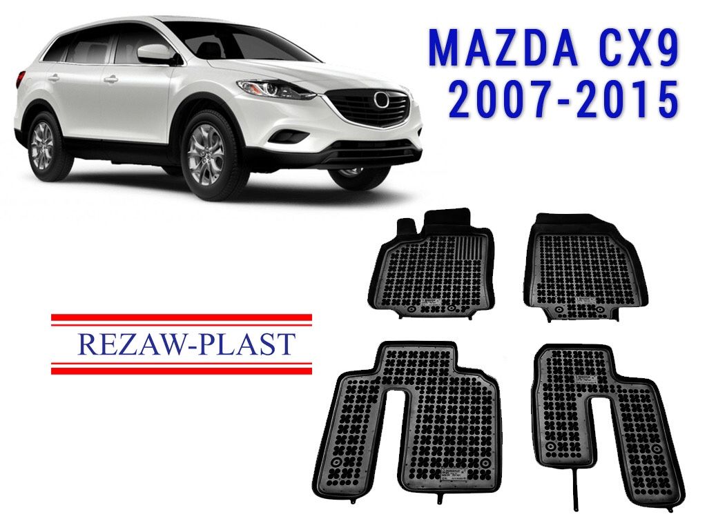 All weather floor mats set for Mazda CX-9 2007-2015 Suv 3D Custom Fit
