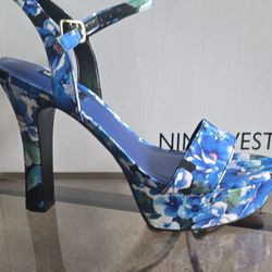 Nine West Floral Platform Heeled Sandals