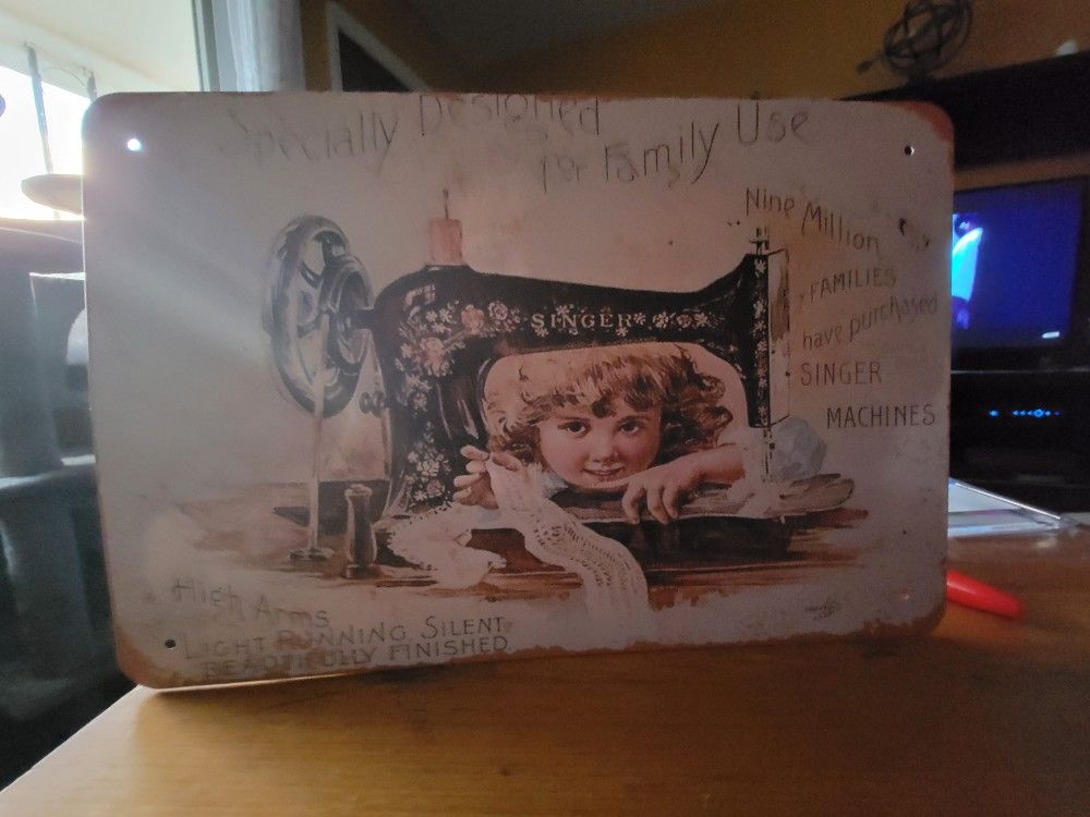 *NEW 8 X 10 SINGER SEWING MACHINE SIGN