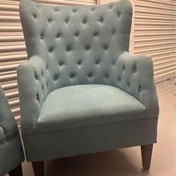 Teal Wingback Chairs - two (2) matching