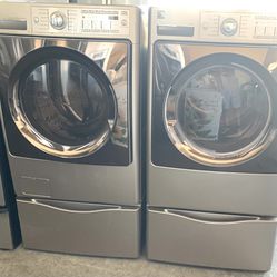 Front load Washer and Dryer set at the Pedestals 