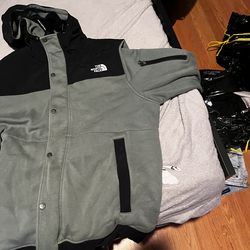 Green The Northface jacket.