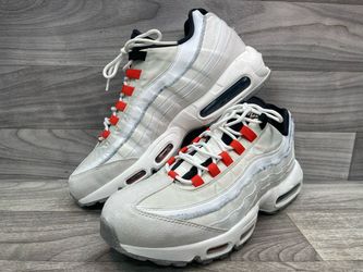 Nike Air Max 95 SE DQ0268 002 Light Bone Habanero Red Sneakers (A1D029251)
