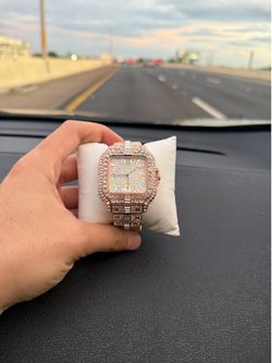 Two Tone Rose Gold iced out watch