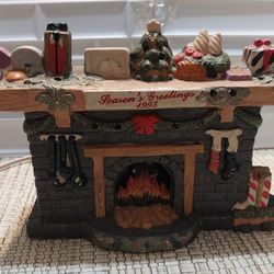 Vintage Lighted Christmas Fireplace 